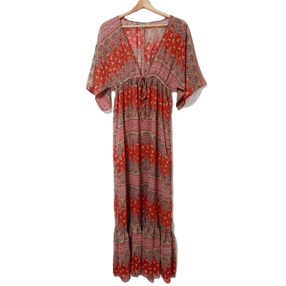 Sheer Bohemian Swim Cover Maxi Dress